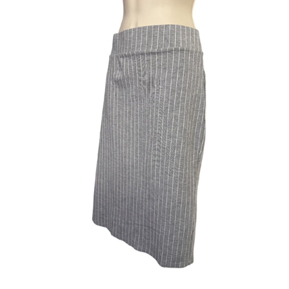 Baccini Gray White Striped Pencil Skirt Size L - Picture 6 of 10